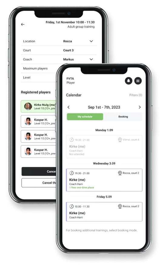 Pilt treeningutele registreerimise äppist